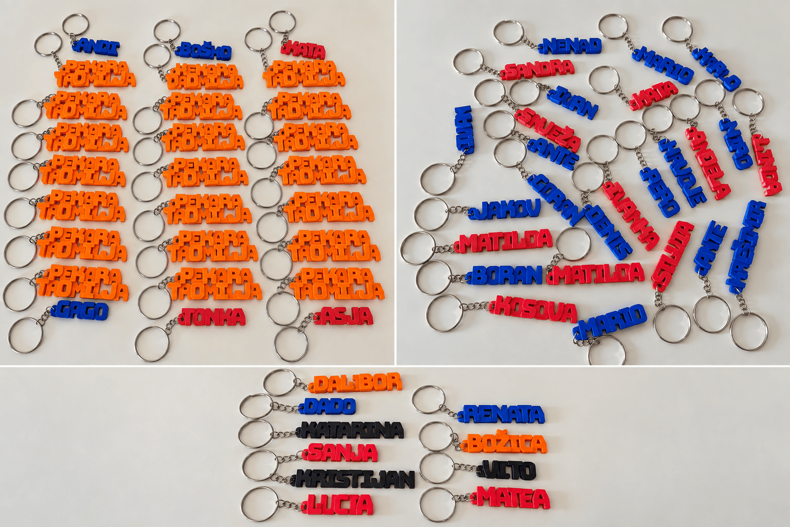 Personalizirani 3D privjesak (Natpis / Logotip) - jedna boja