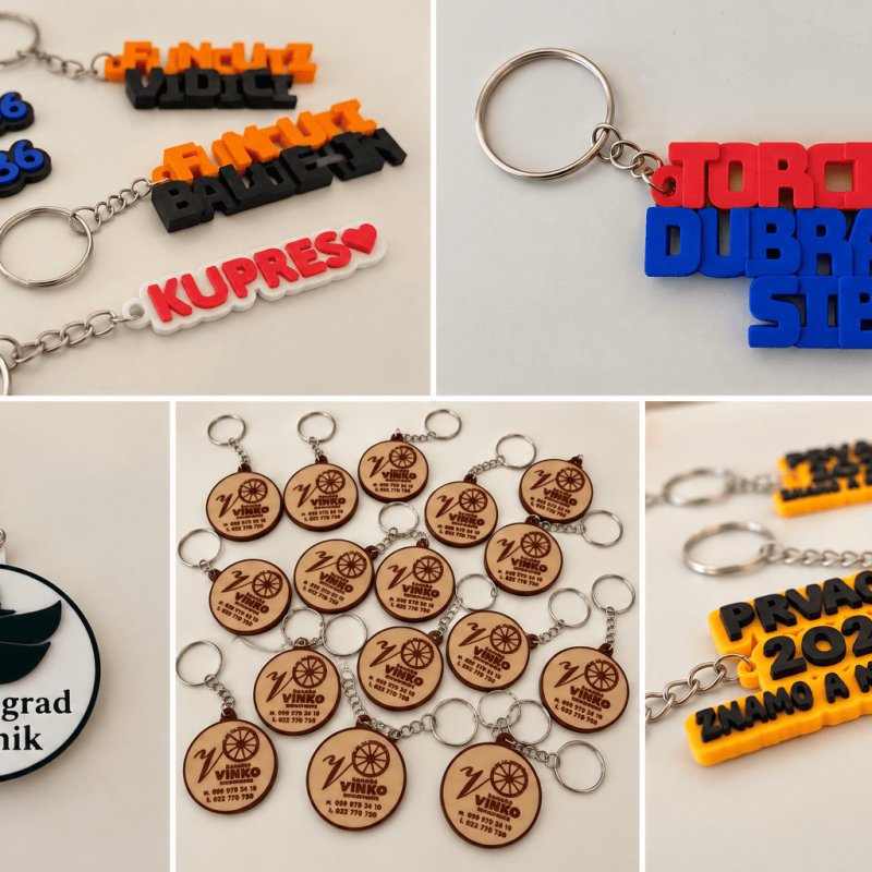 Personalizirani 3D privjesak (Natpis / Logotip) - dvije boje